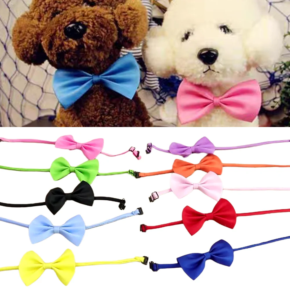 1/10pcs Dog Acccessories Random Colors Pet Bow Tie Bulk Dog Collar Bow Puppy Bowtie Small Cat Dog Collar Straps For Chihuahua