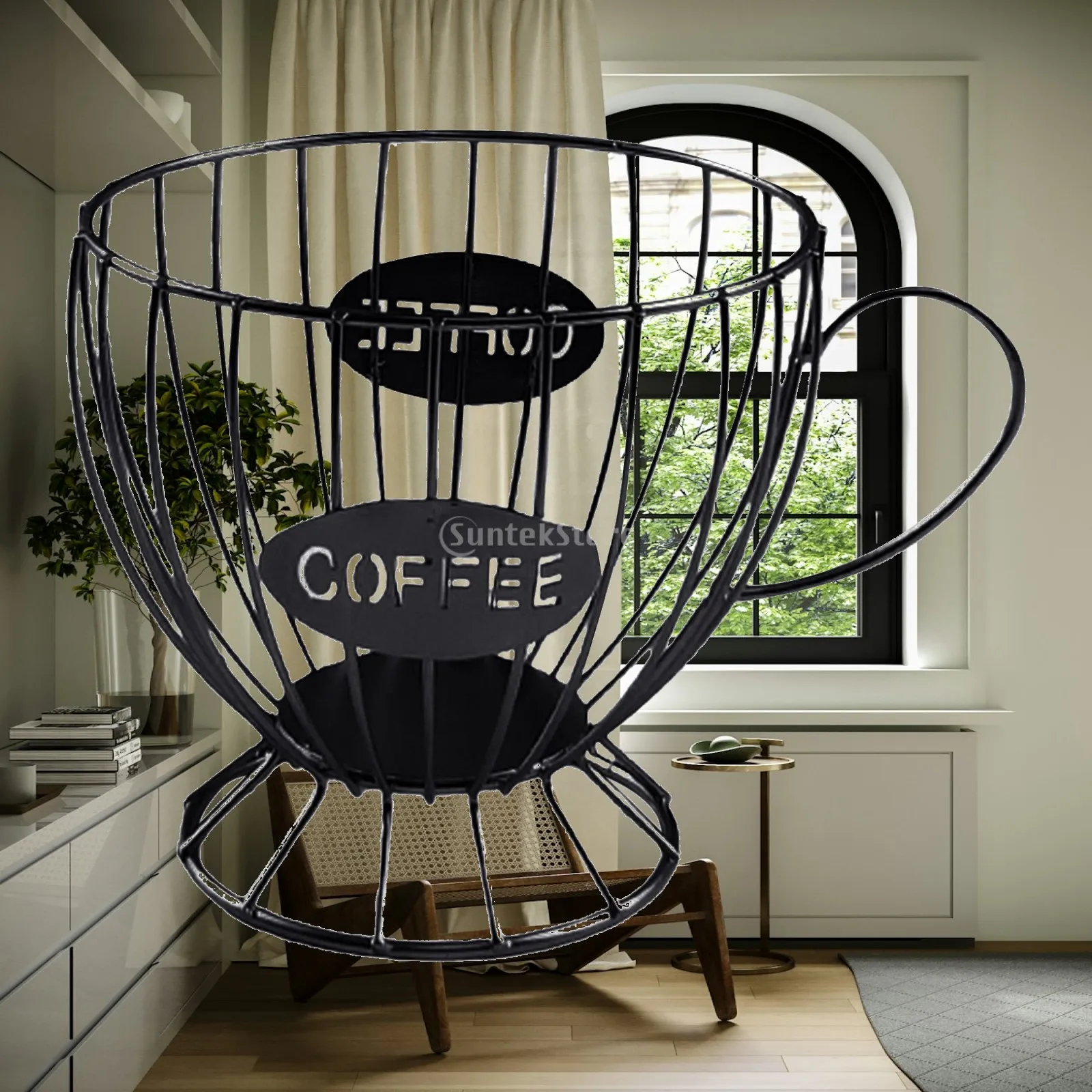 Mug Holders Counter Coffee Mug Holder Basket Iron Coffee Cup Shape Pod Organizer Coffee Supplies for Coffee Bar and Tea Station