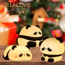 USB Rechargeable LED Night Light Cute Cartoon Panda Silicone Lamp Timing Function Desk Bedside Decor Children Nightlight Gift