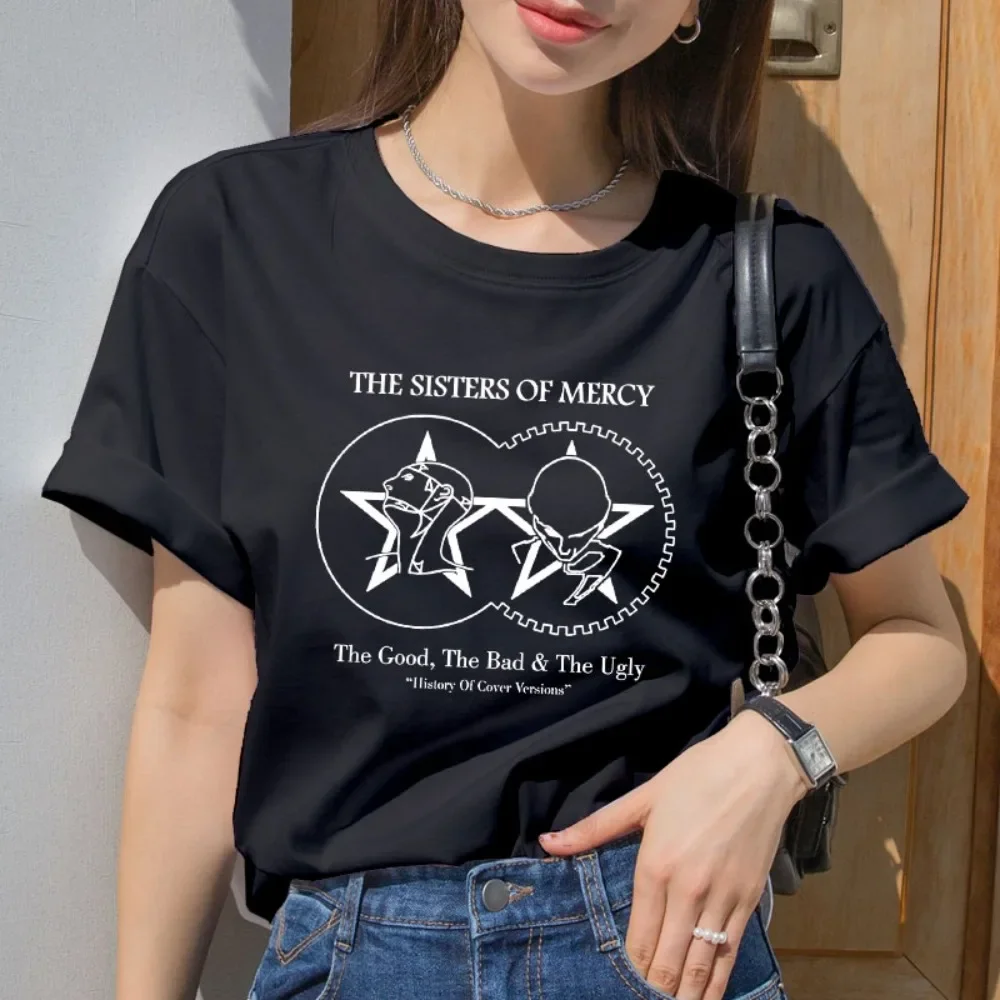 The Sisters of Mercy T-Shirt Post Punk Goth Rock Band Men and Women Tee Hot Sale Short Sleeve O-neck Soft Streetwear Style Tees