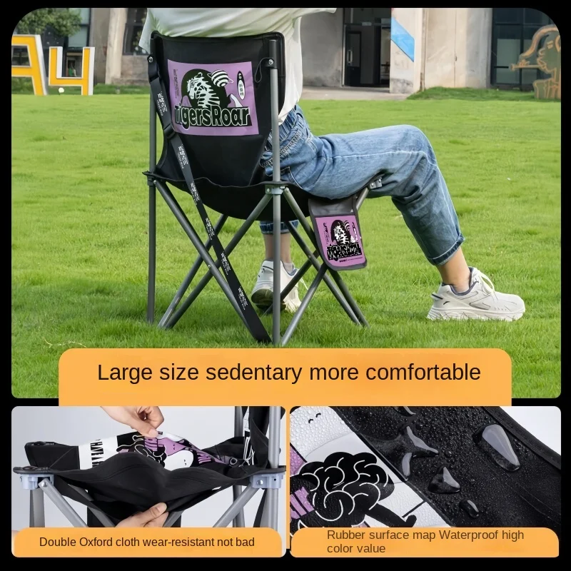 Portable Folding Chair  Outdoor Sketching Folding Stool, Upgraded Stainless Steel Tube+600d Double-Layer Oxford Cloth   Leisure