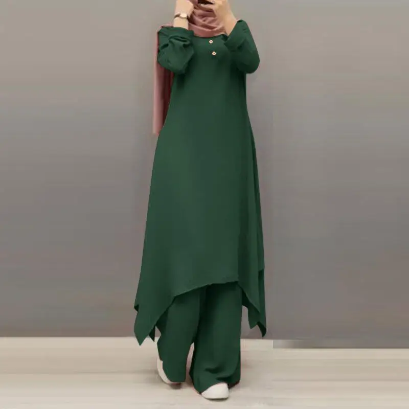 

Women's Wooden Buckle Long Wide Leg Pants Ethnic Style Stage Performance Clothing Autumn Fashion Ladies' Trousers