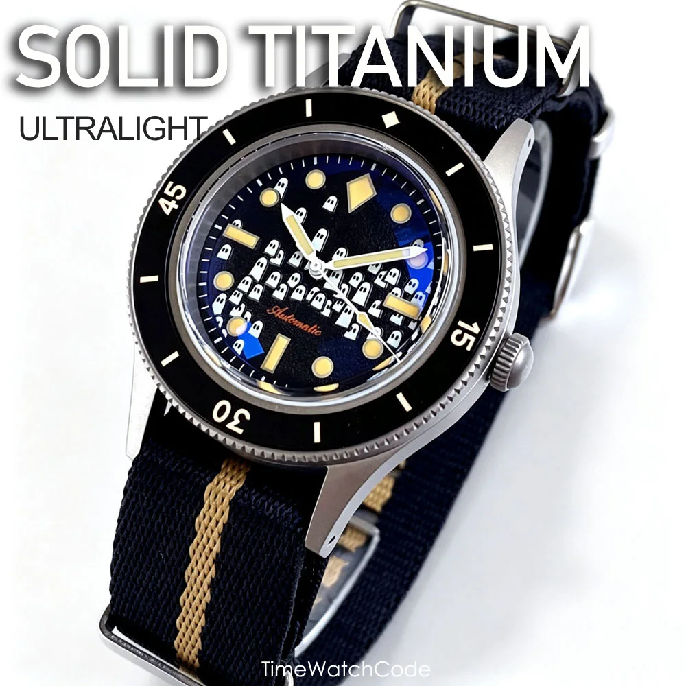 Ultralight Solid Titanium Automatic Watch for Men Miyota8215 PT5000 Luminous Waterproof Blue AR Double Domed Sapphire Glass 40mm
