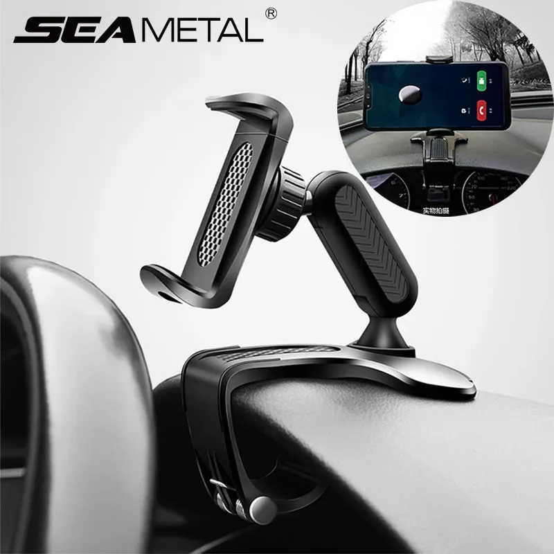 Soporte para teléfono de coche con rotación de 360 grados, parasol móvil ABS y espejo retrovisor, accesorios para automóvil