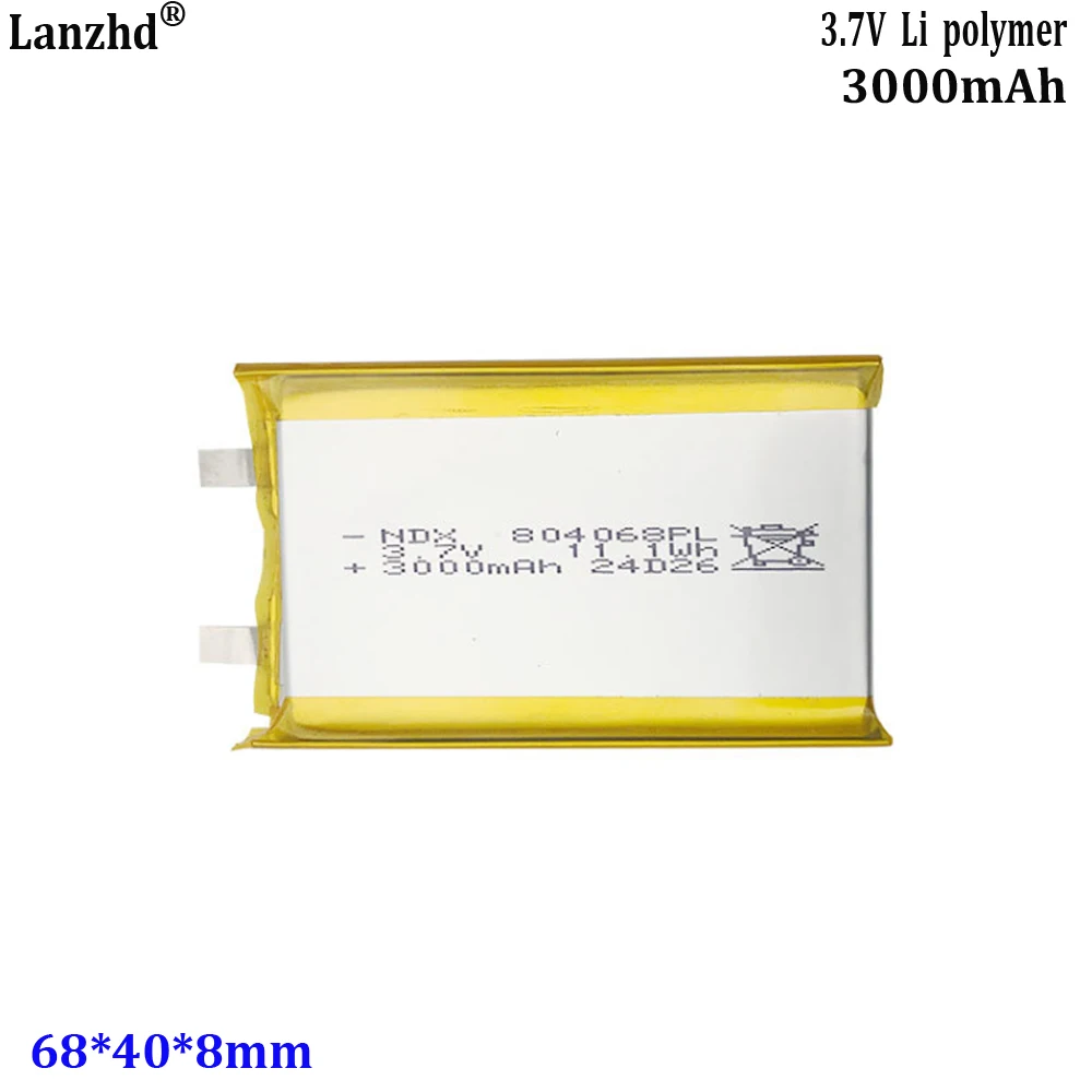 3.7V Polymer lithium battery 804070 portable keyboard handheld