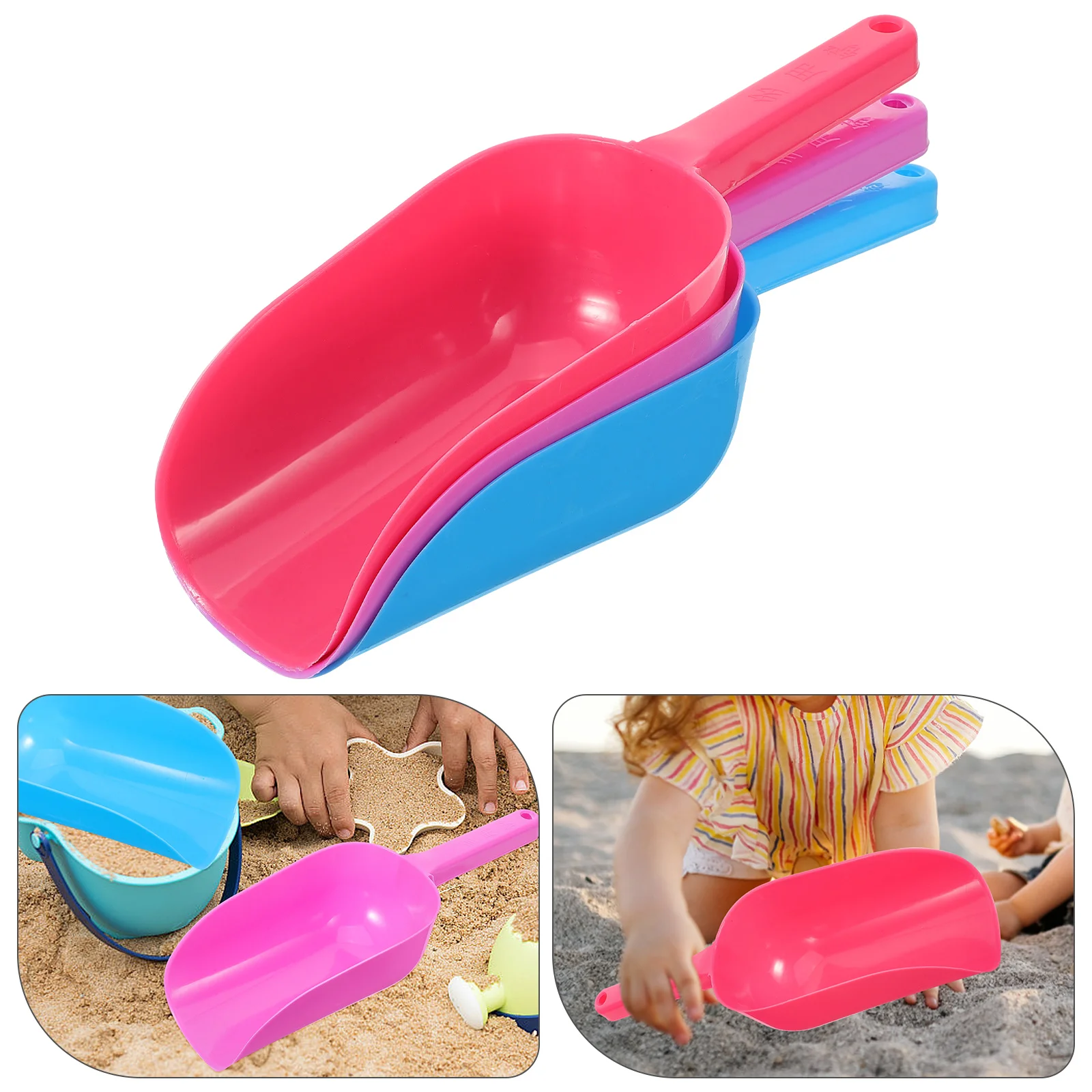 

3 Pcs Outdoor Kids Toys Flat Head Snow Plastic Summer Sand Child Shovels for