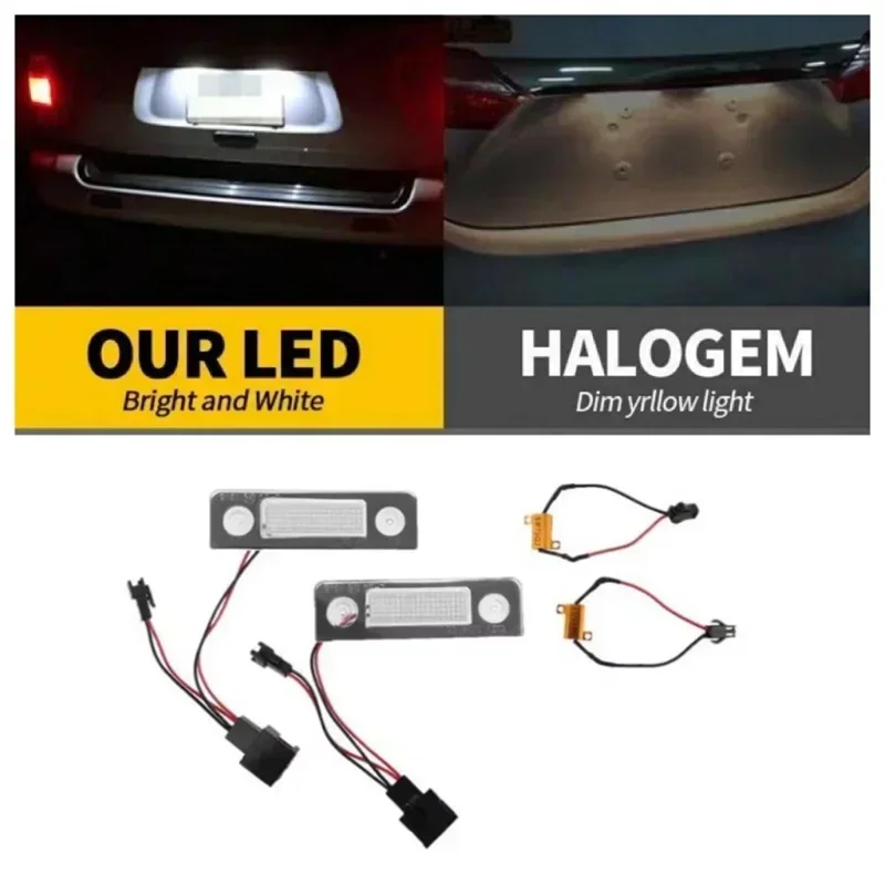 2 قطعة ضوء لوحة الترخيص لسكودا اوكتافيا MKII 1Z A5 2009-2013 تجميل غرفة 5J اوكتافيا MKII قبل تجميل 2003-2007 سيارة Led