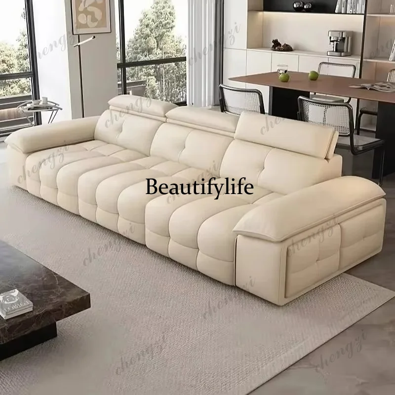 

Beige Living Room Electric Sofa Strong Armrest Extendable Relax Recliner Sofa Luxury Oversized Divano Tecnologico Furniture Home