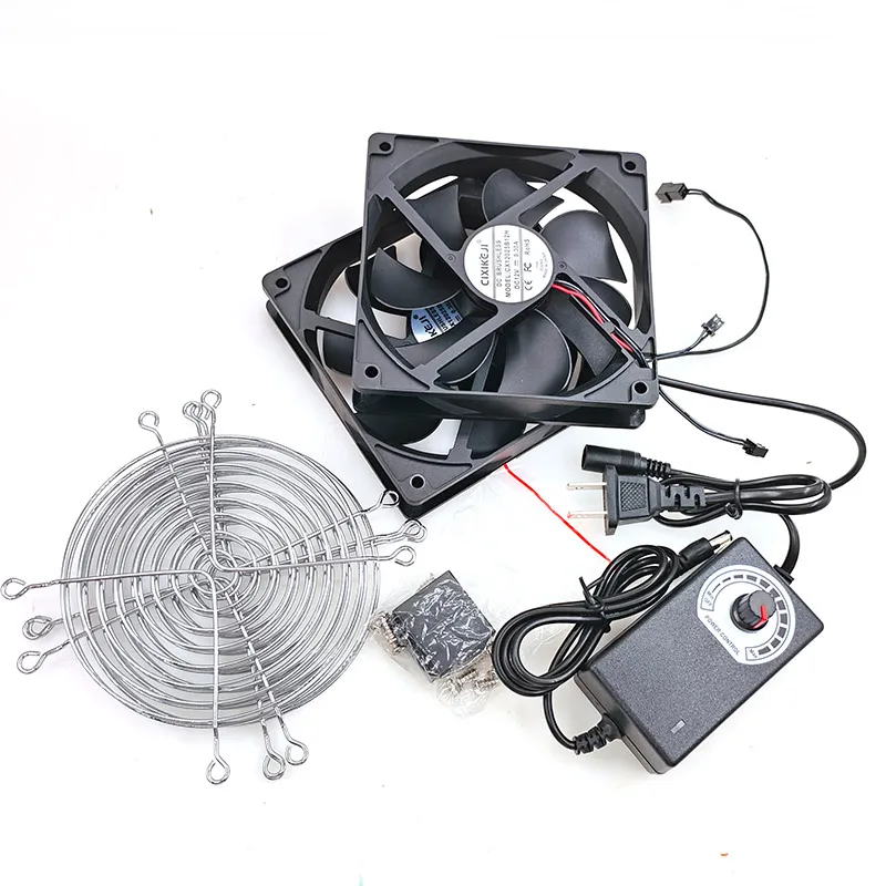 120MM 2 Fans Set 12V Btc Mining Machine Workstation Cabinet Server Case Cooling System Fan with Adapter 2700RPM 0.3A image 2
