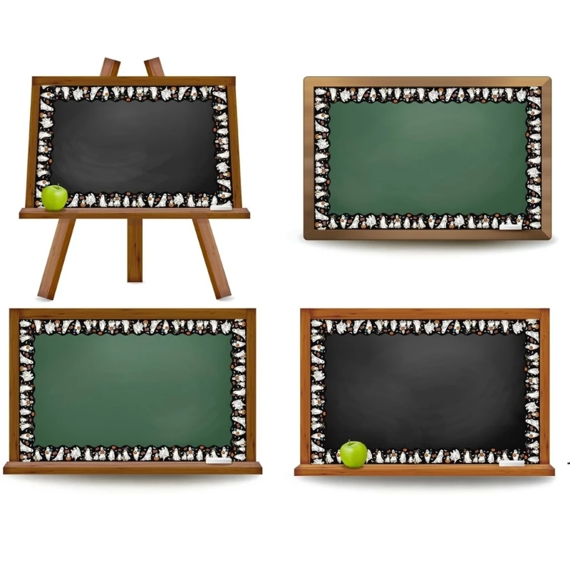 W89C 59ft Bulletin Board Border Trim Halloween Border Trim Wall Sticker for Classroom Notice Board Chalkboard Whiteboard