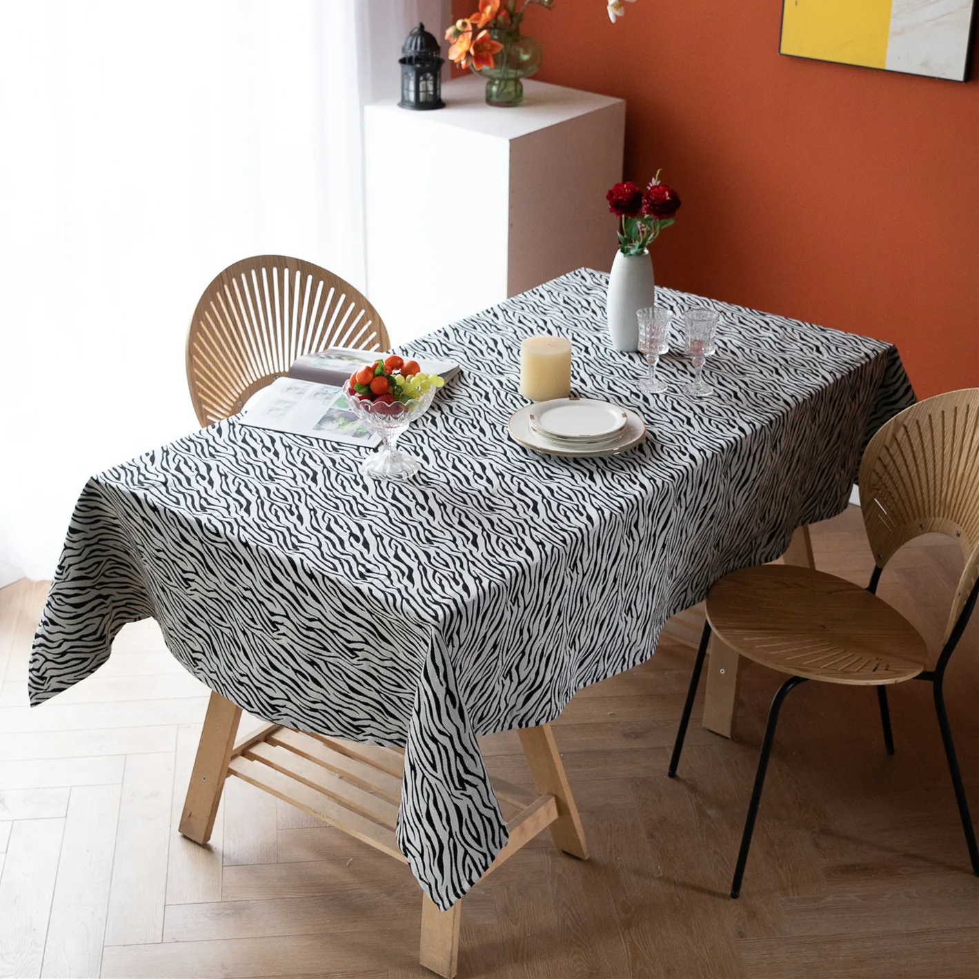 Zebra Pattern Tablecloth Thickened Tablecloth Double-sided Available Waterproof Oil-proof Anti-scalding Disposable Table Cloth