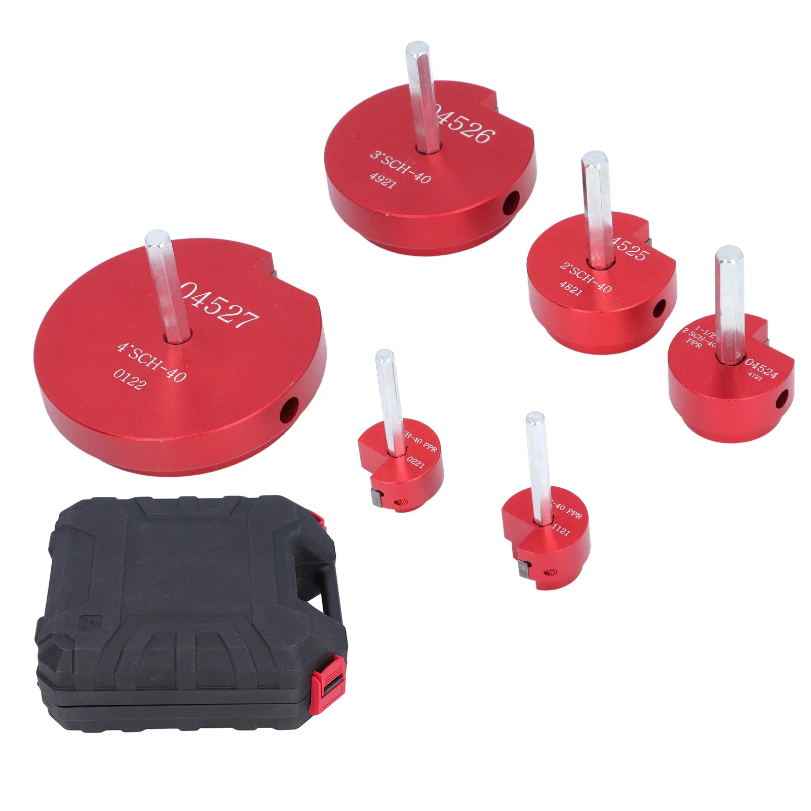 6 Stuks Pvc Pijp Ruimer Set Cutter Tool Aluminium Fitting Socket Saver 3/4in 1in 1‐1/2in 2in 3in 4in Voor 1/2in Boor