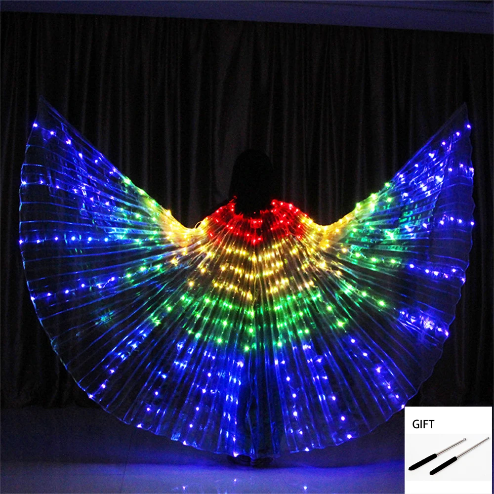 

LED Wings Luminescent Color Cloak Adult Children Dancers Luminous Butterfly Isis Wing Stage Performance Belly Dancing Party Prop