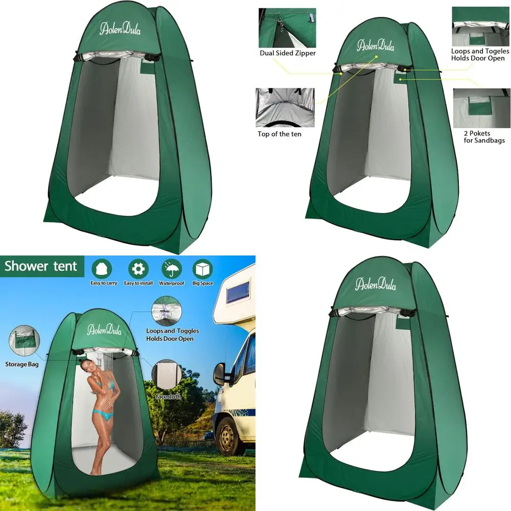 

Портативная водонепроницаемая палатка-тент для кемпинга и пляжа - легкое мгновенное укрытие 3000 мм с сумкой для переноски и колышками (6,5 фунтов)