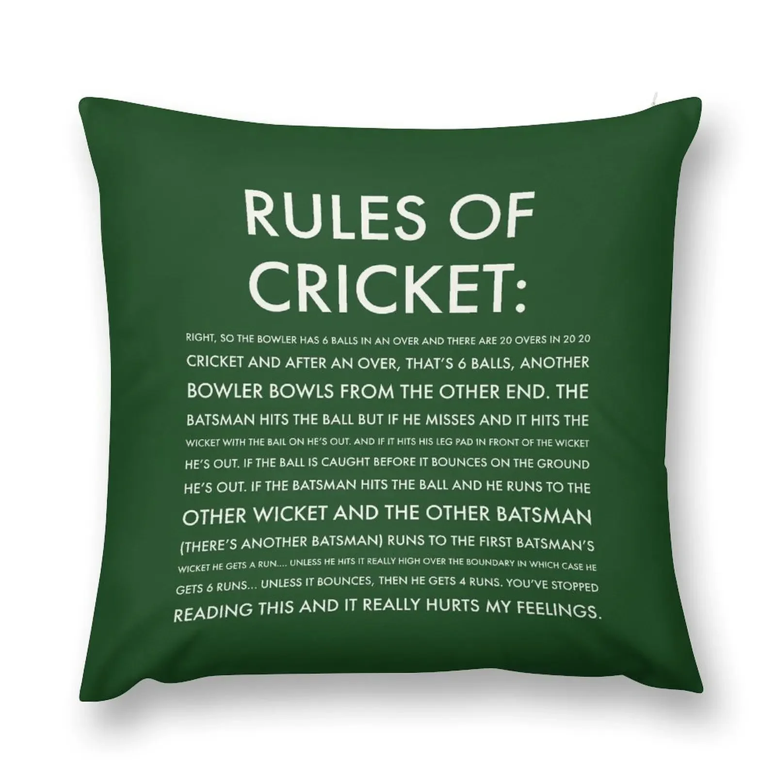 Rules of Cricket - Funny Throw Pillow Pillowcases Bed Cushions anime girl pillow