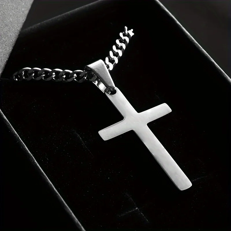 قطعة واحدة من قلادة متقاطعة فريدة من نوعها من الفولاذ المقاوم للصدأ، تصميم أنيق وبسيط وهيب هوب - الهدية المثالية #4