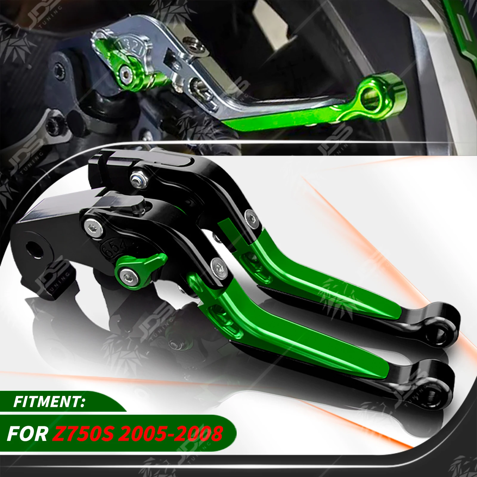 JDSTUNING For Kawasaki Z750S 2005-2008 Clutch Lever Brake Lever Set Adjustable Folding Handle Levers Accessories Parts
