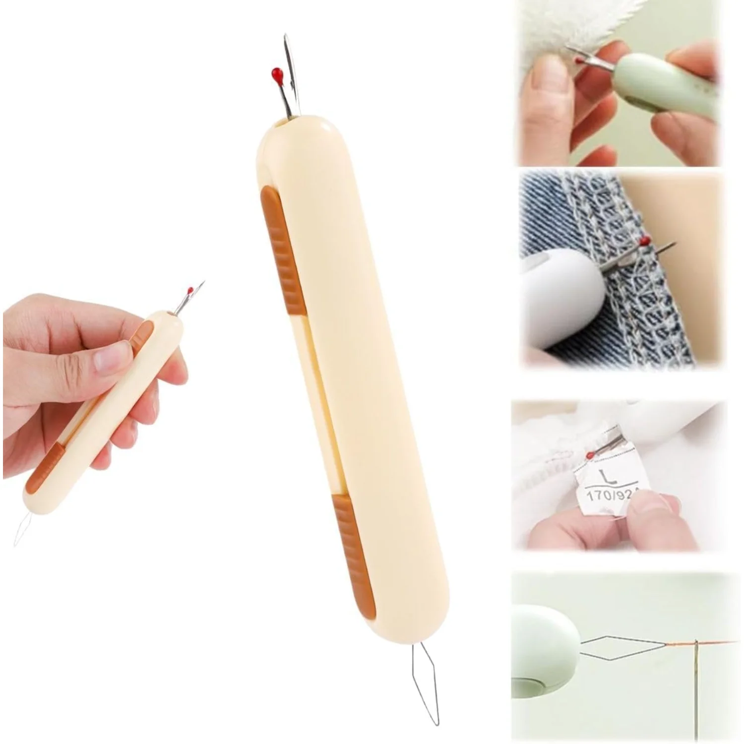 2 in-1 Needle Threaders Seam Ripper 2024 New, Upgraded Seam Ripper Tools, Stretchable Remover Needle Threading