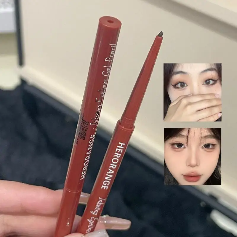 Matter, aufhellender, liegender Seidenraupen-Eyeliner-Gelstift, wasserfest, schnell trocknend, rosa, braun, ultrafeiner Lidschattenstift, nicht verschmierendes Make-up