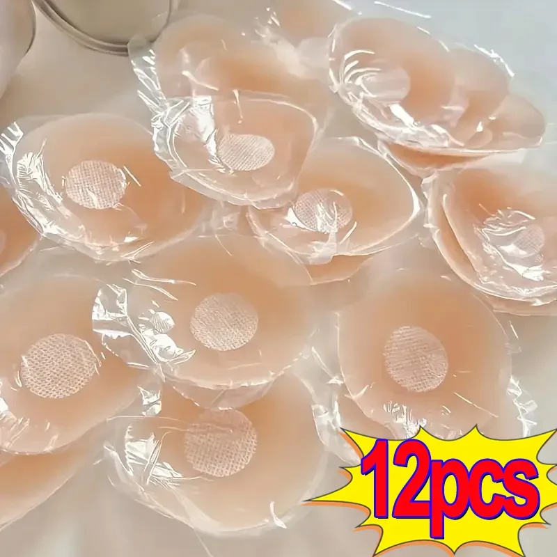 2/12PCSซิลิโคนฝาครอบหัวนมReusable Braสติกเกอร์ทรวงอกStrapless Lift Upที่มองไม่เห็นBoob Padsหน้าอกPasties Intimates