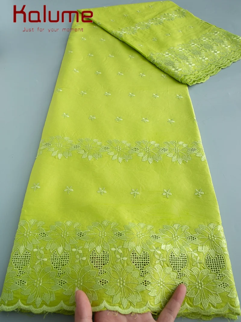 

Kalume African Soft Cotton Fabric Dubai Lace Fabrics High Quality Material African Fabric for Sewing Man Suit Cloth 5Yards F4517