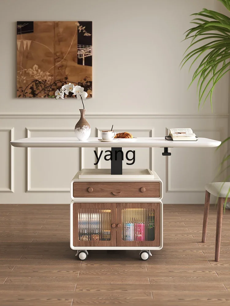 lh Lifting Multi-Functional Movable Tea Table Small Apartment Living Room Home Two-in-One Dining Table Tea Table
