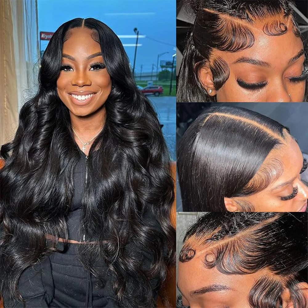 Pelucas delanteras de encaje 13x6, cabello humano de 200 de densidad, pelucas de cabello humano Frontal de encaje ondulado HD para mujeres, sin pegamento, prearrancadas