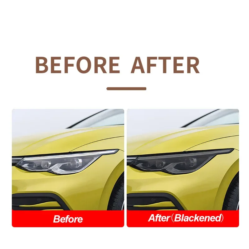 For Volkswagen VW Golf 8 MK8 R Line GTI 2020 2021 Car Headlight Black Protective Film Transparent TPU Sticker Accessories Tools
