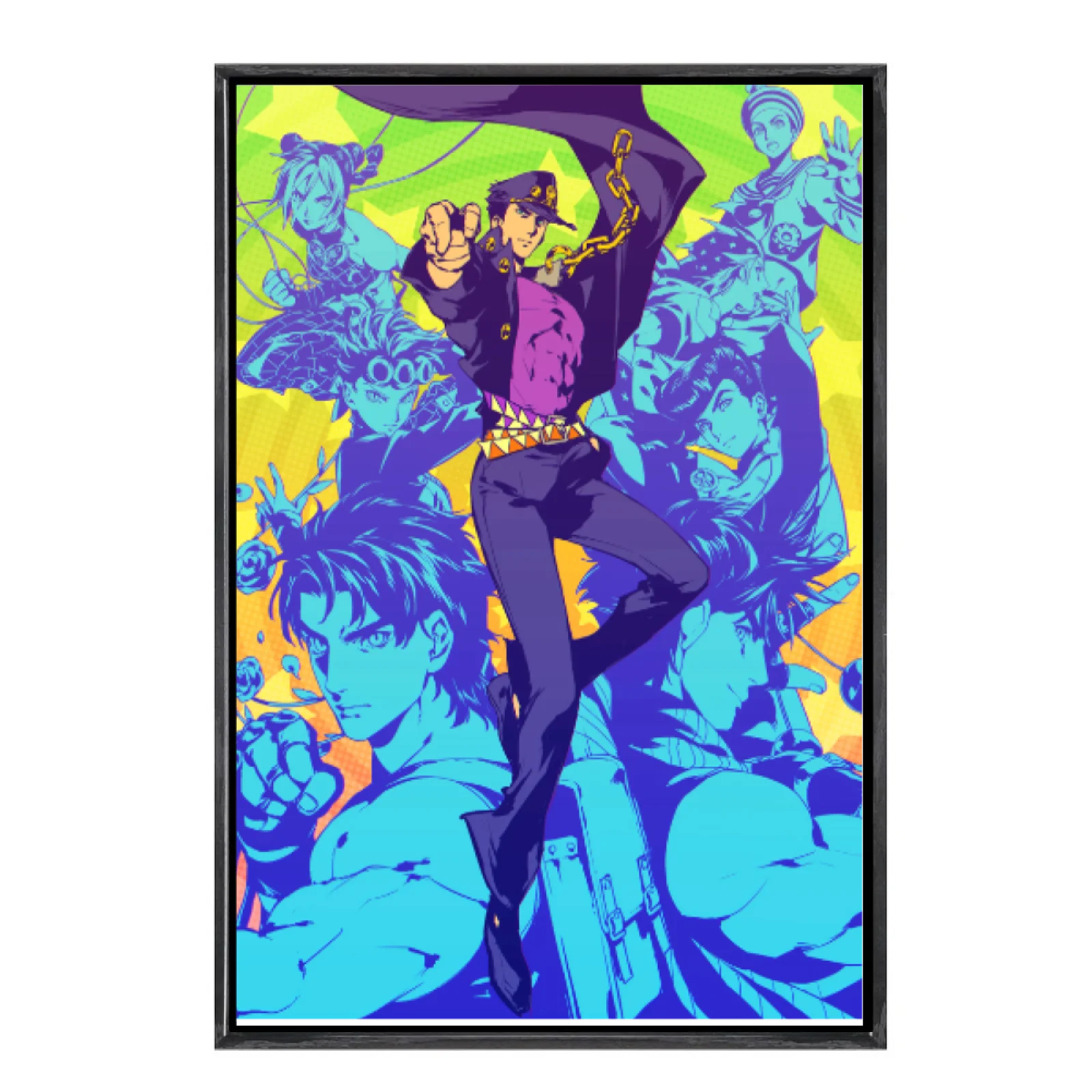 

Japanese Manga Jojo's Bizarre Adventure Multi-Size Canvas Poster Double Framed Wall Art Home Decor Home Decor