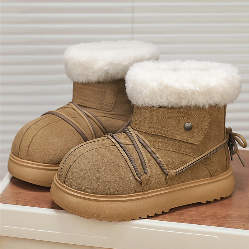 

Winter Snow Boots for Man Plush High-top Warm Thermal Insulated Fur Fleece-Lined Men Ankle Boots Non-Slip Outdoor Casual Shoes