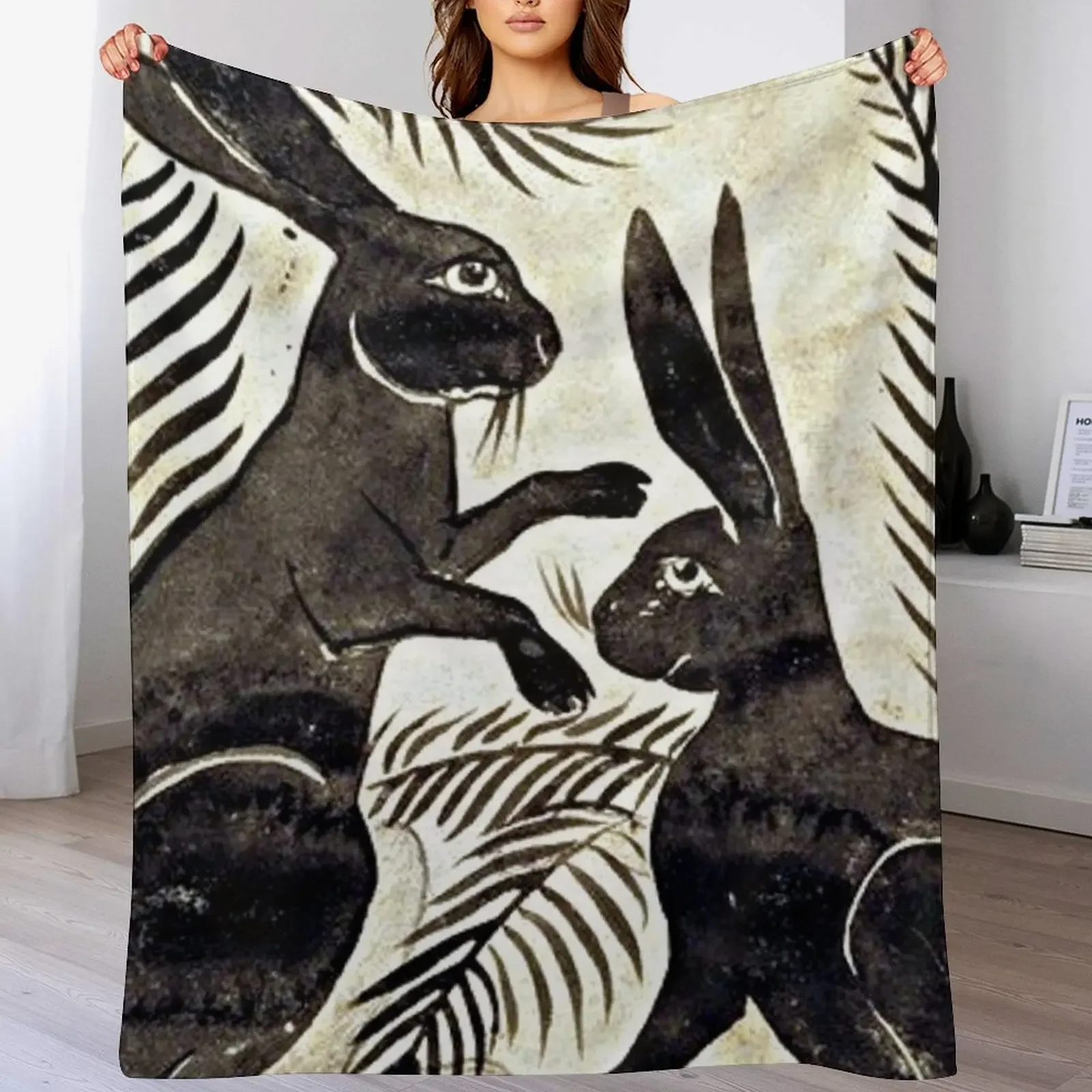 

William De Morgan Hares Throw Blanket Bed linens Soft Big Sofas Bed covers Blankets