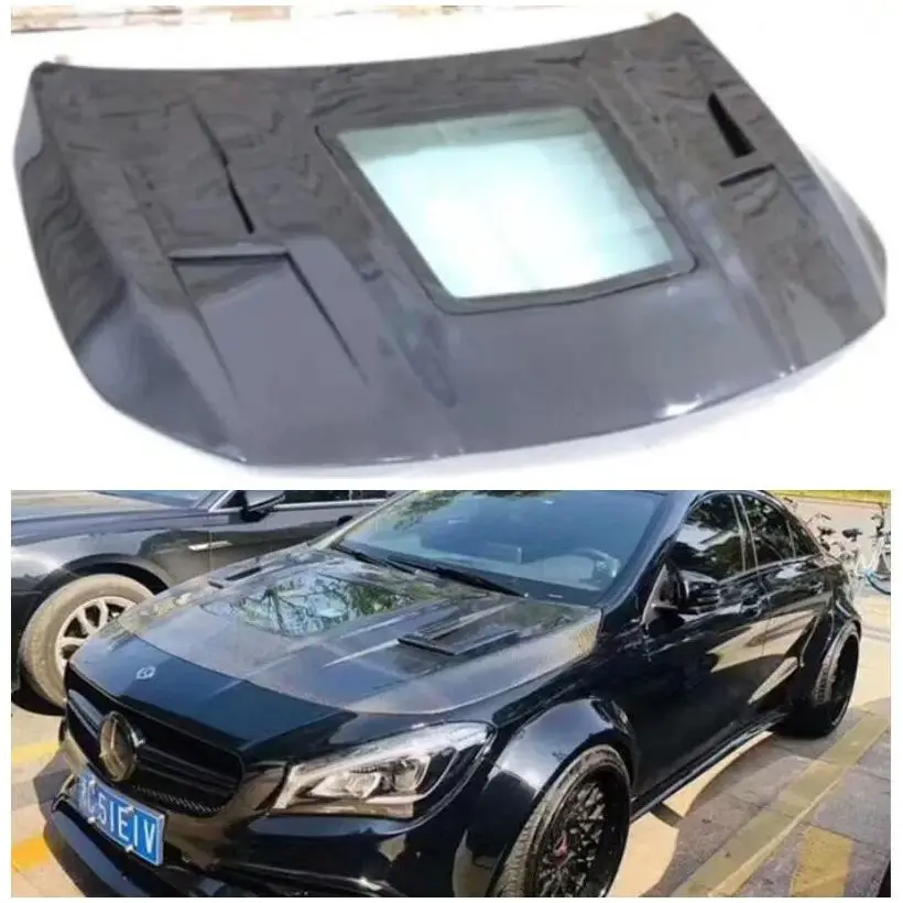 

Real Carbon Fiber Engine Hood Bonnet Cover Body Kit For Mercedes Benz CLA220 CLA260 CLA45 2013-2018