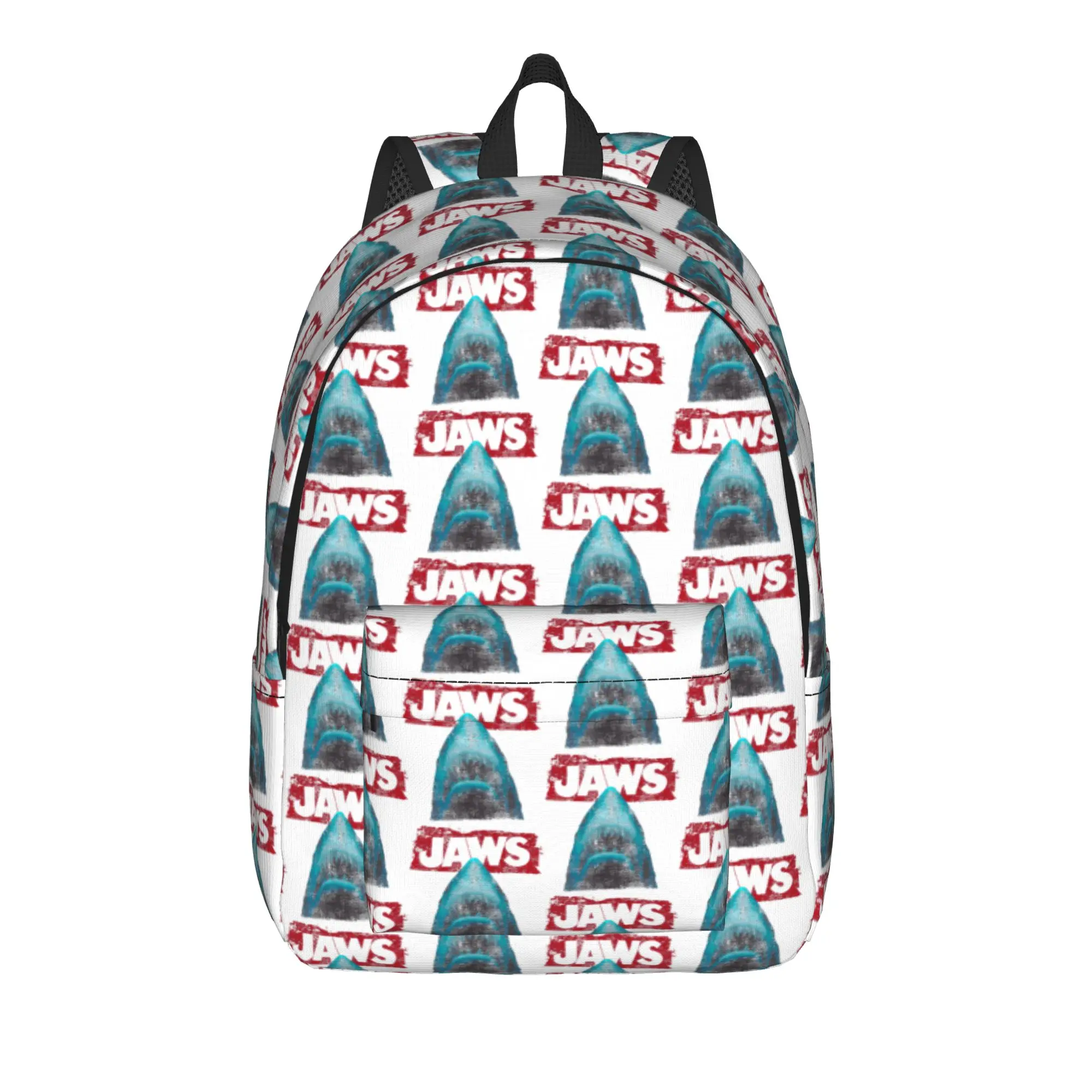 Jaws Distressed Vintage Poster Backpack  Female Polyester Outdoor Style Backpacks Soft Funny High School Bags Rucksack