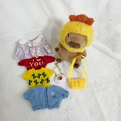 25CM Cute Capybara Plush Dolls Dress Up Capybara With Clothes Hat Bag Accessories Stuffed Plush Animal Cartoon Capybara Doll