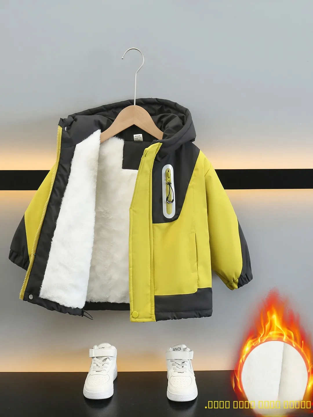 

Зимняя утепленная хлопковая куртка-парка для мальчиков с флисовой подкладкой, теплая повседневная молодежная модная куртка с воротником-стойкой, на молнии, с капюшоном