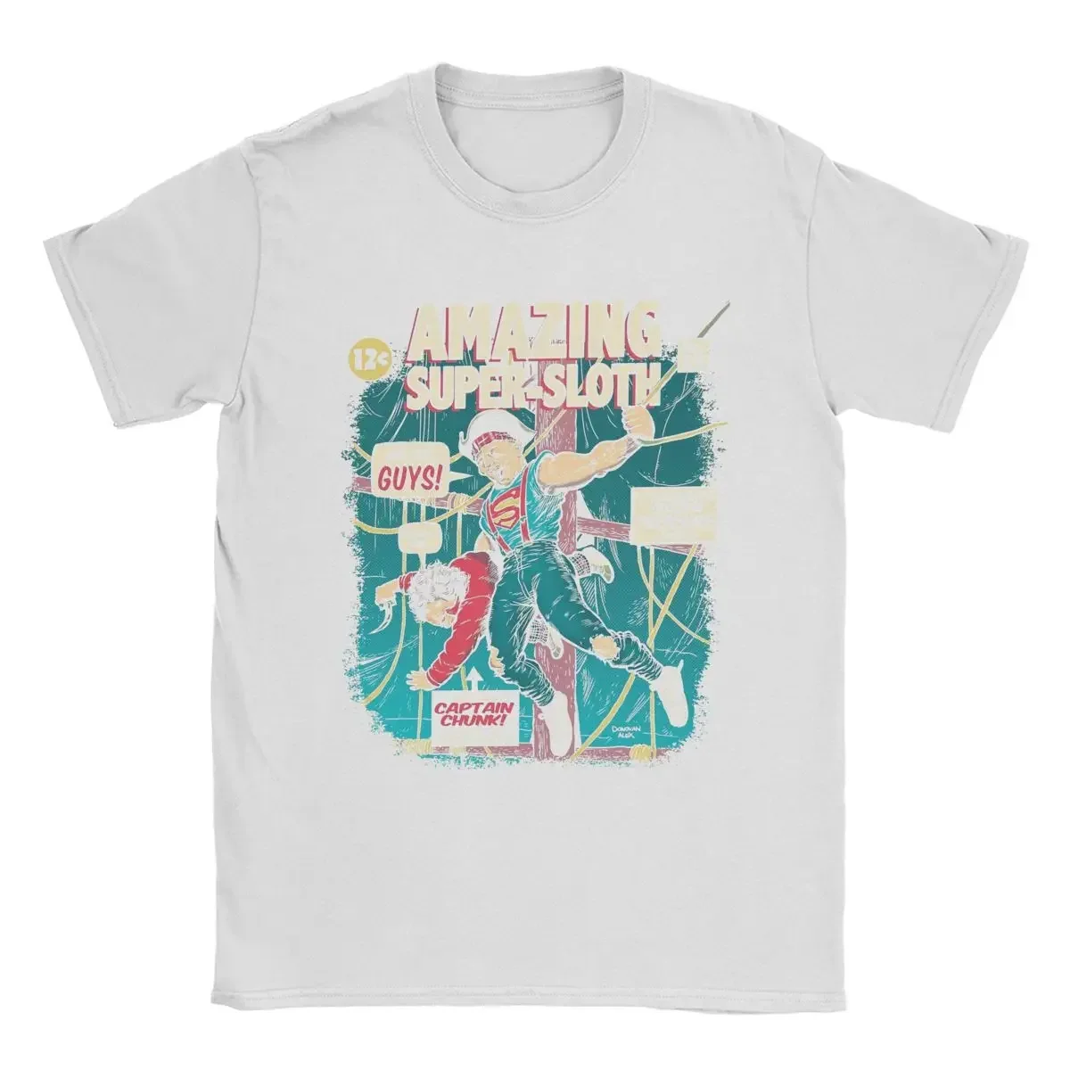 سوبر الكسل Goonies الرجال خمر قصيرة الأكمام تي شيرت القطن ملابس منقوشة قصيرة الأكمام شخصية أعلى Y2K #2