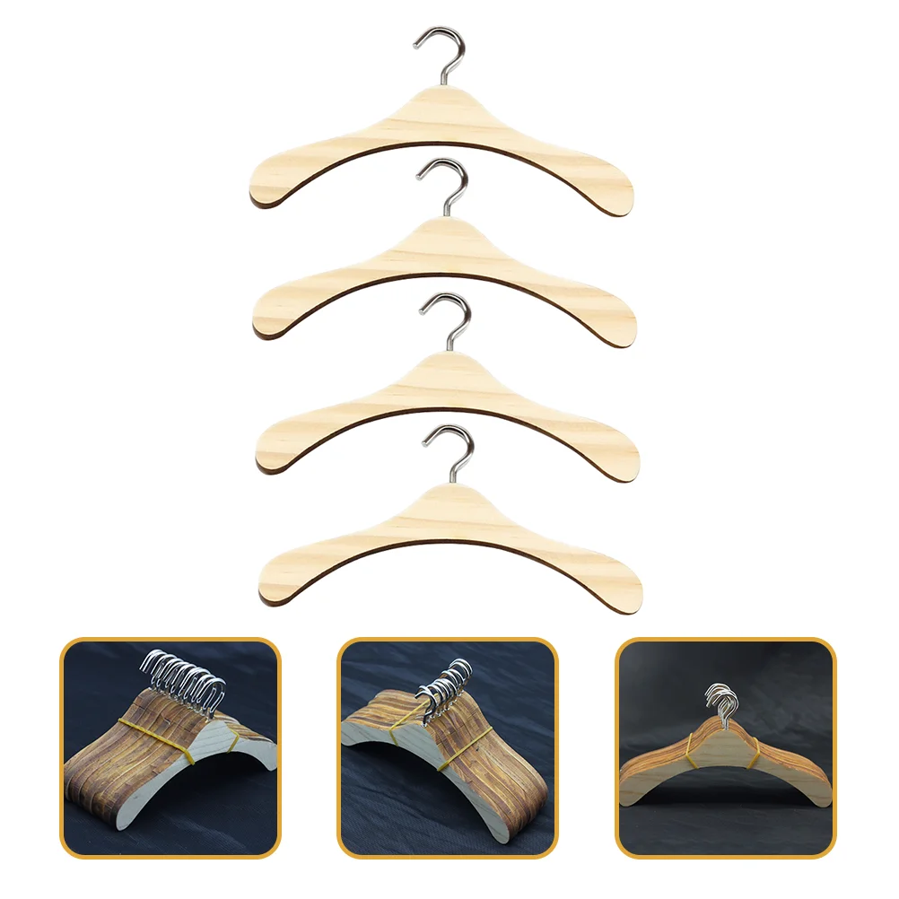 

4 PCS Coat Hangers Mini House Furniture Miniature Towel 1:12 Ornament Model Decor