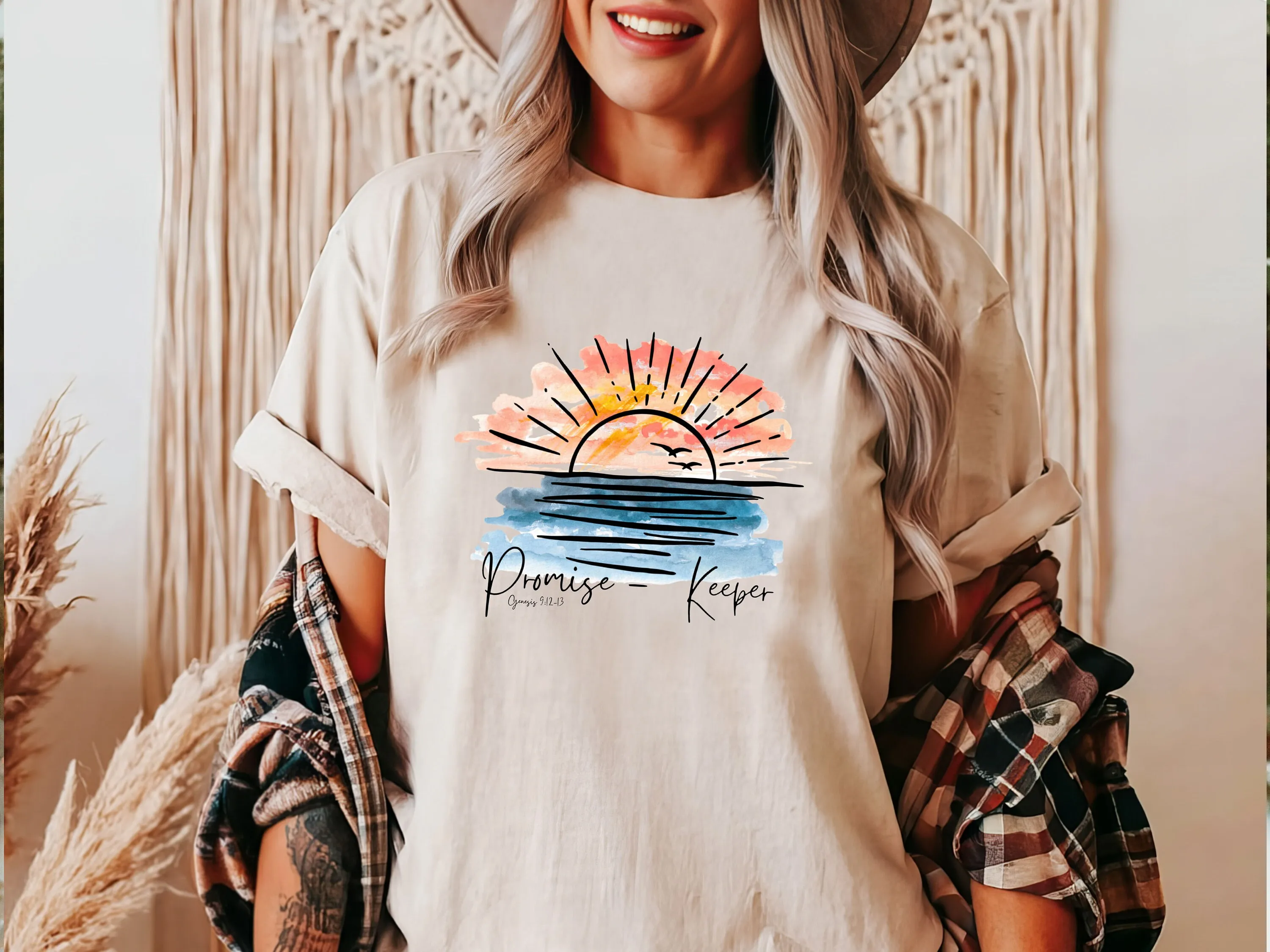 Promise Keeper T Shirt Women Christian Religious Jesus For Shirts Sunset Bible