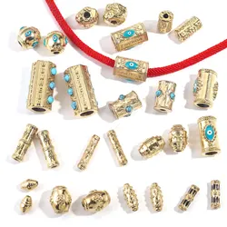Stainless Steel Beads For Jewelry Making DIY Necklace Bracelets Hair Jewelry Accessories,2pcs Long Tube Beads Loose Spacer Beads