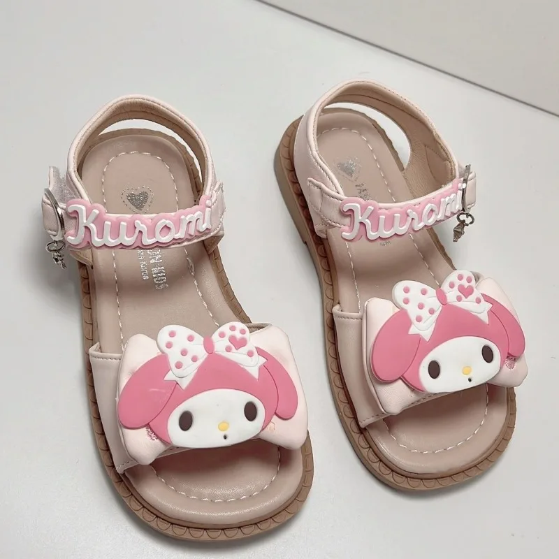 

Летние модные детские сандалии с подвеской My Melody Kawaii Sanrio Ins, повседневная обувь с милым рисунком Куроми, подарки для детей