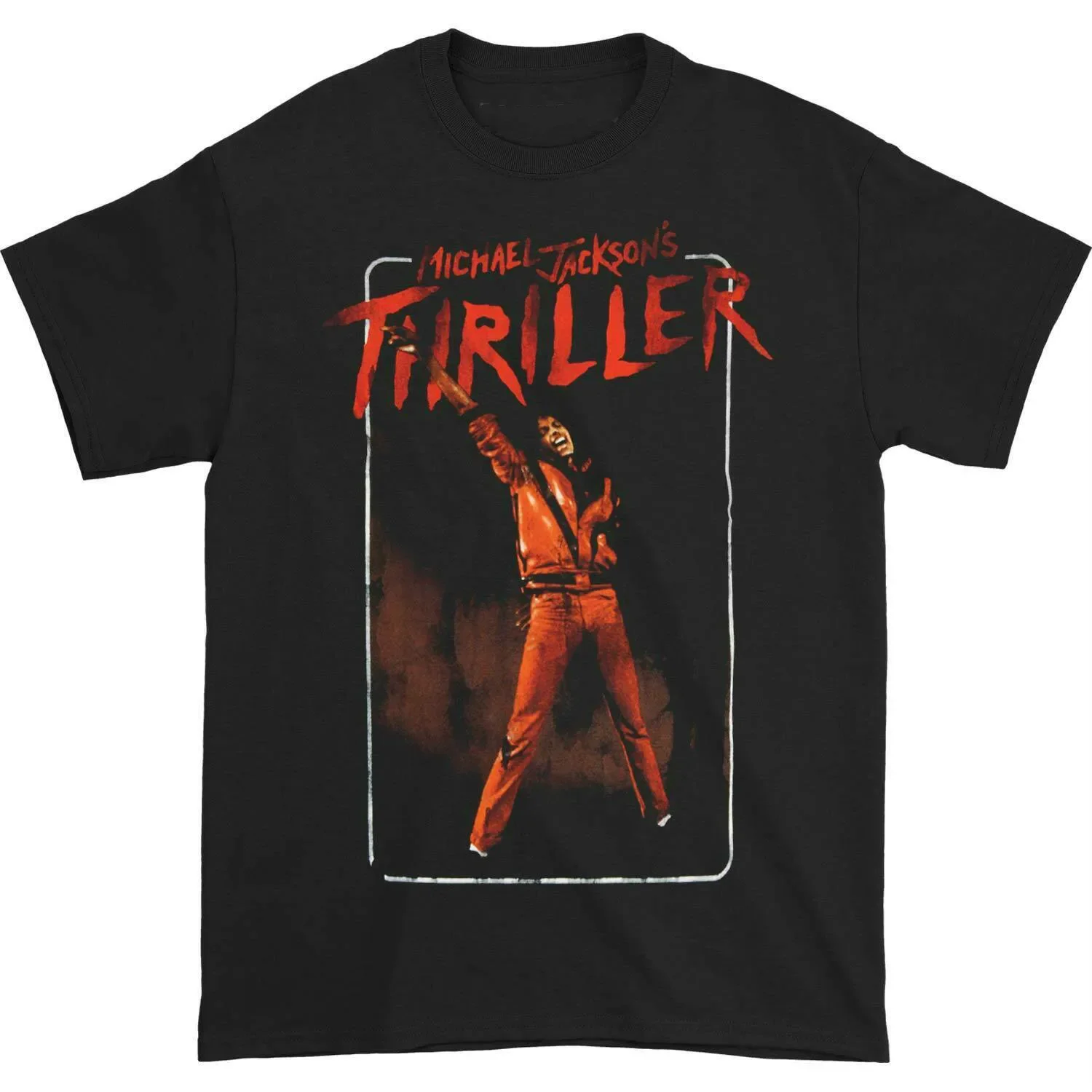 Vintage Michael Jackson Video Poster MJ Thriller T-Shirt 100% Cotton O-Neck Summer Short Sleeve Casual Mens T-shirt Size S-3XL