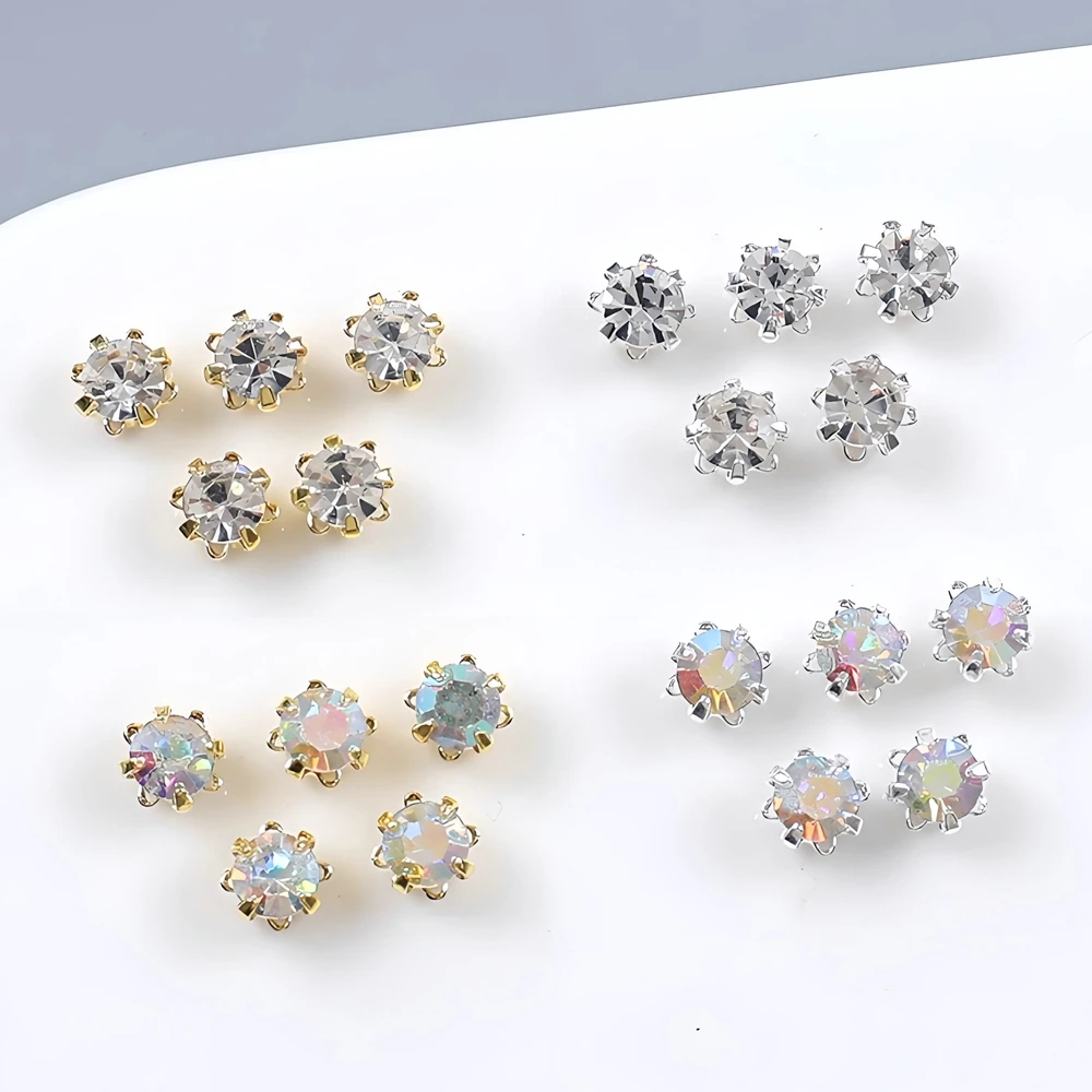 

30Pcs 5mm 3D Round Nail Art Claw Diamond Jewelry Parts Rhinestones Accessories For Nails Decoration Manicure Supplies Material