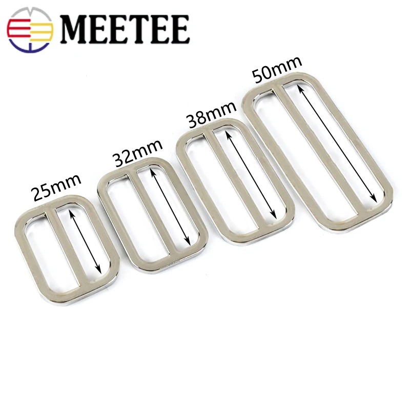 5/10Pcs 25-50mm Metal Tri-Glide Slider Adjust Buckle Webbing Hook Leather Bags Shoulder Strap Belt Clasp DIY Sewing Accessories