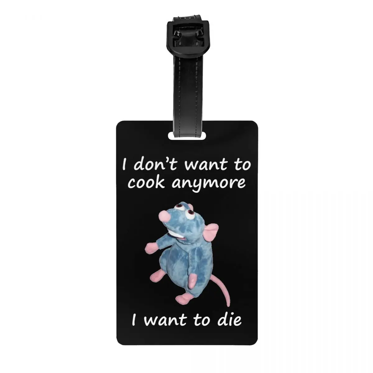 Custom Funny Ratatouille Remy Meme Luggage Tag Custom Baggage Tags Privacy Cover Name ID Card