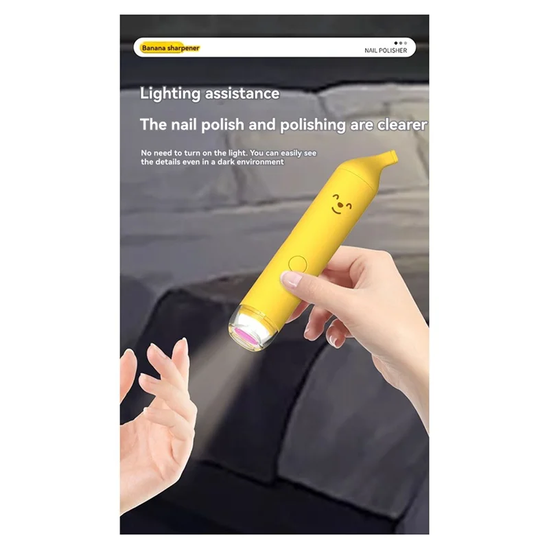 CYGJ-Soft LED Light Baby Electric Nail Clipper Filer Trimmer 6 Attachments Gentle Grinder