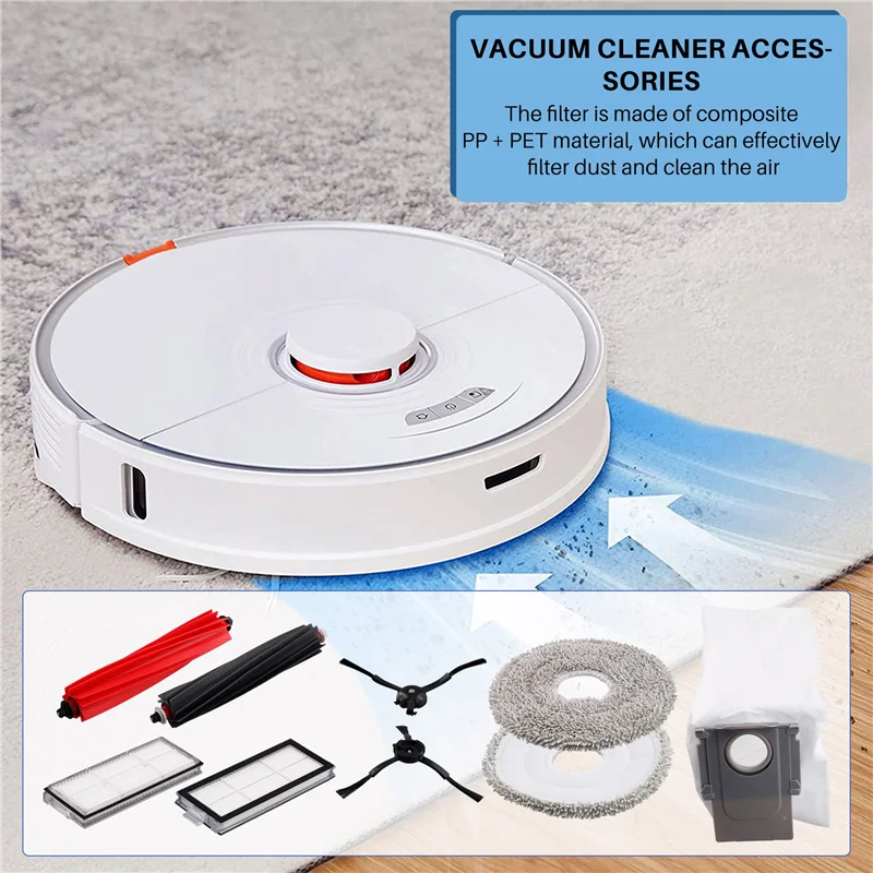 A05G-For Roborock V20 / P10S Pro الجانب الرئيسي فرشاة ممسحة القماش فلتر Hepa كيس لجميع الغبار الملحقات أجزاء