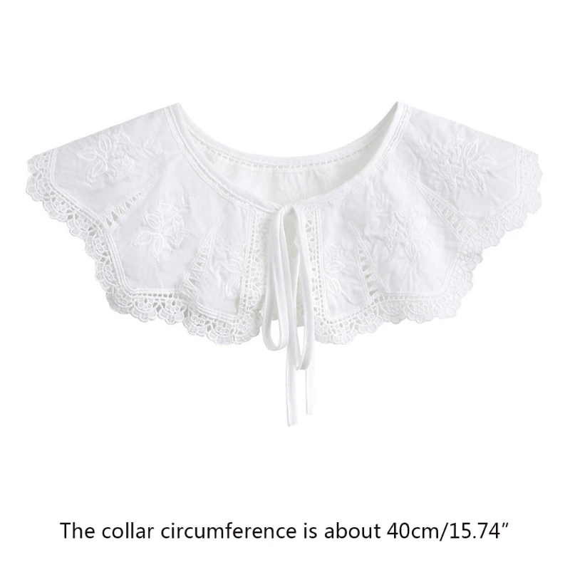 Lace Brim Fake Collar Embroidered False Collars Detachable Collar Tether Closure Trendy Summer Dress Adornment Dropship