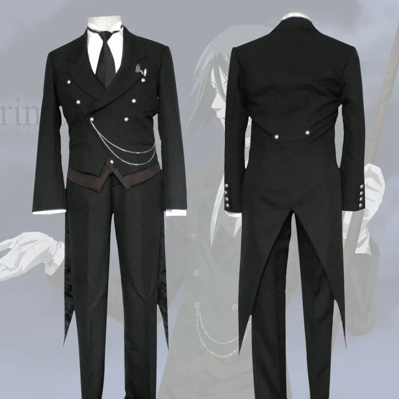 Anime Black Butler Cosplay Costume Ciel Phantomhive Costume Kuroshitsuji Sebastian Michaelis Cosplay Unisex Uniform Men Uniform