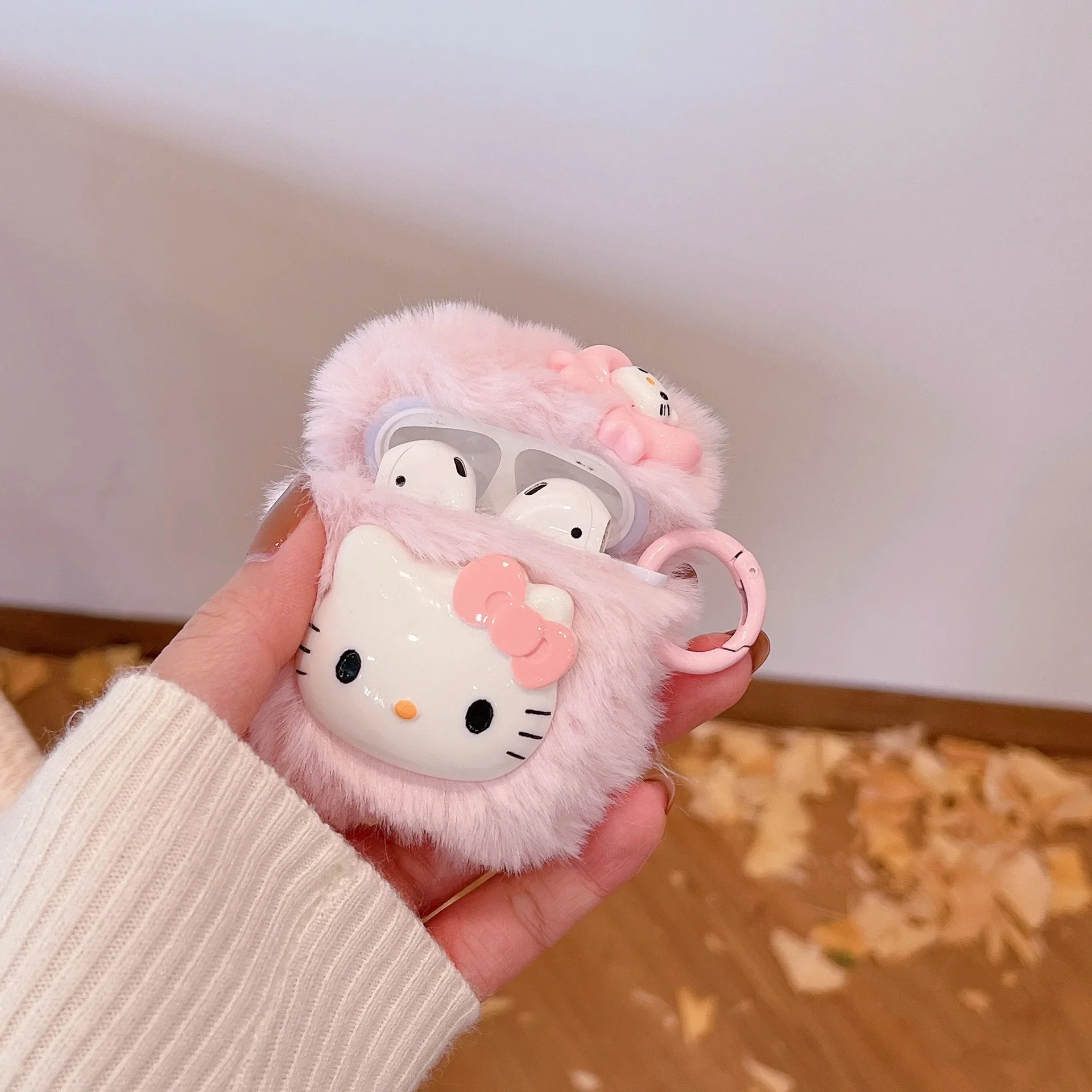 Hello Kitty For Airpods Case,Pink Plush Hard PC Case For Airpods Pro 2,Protective Earphone Cover For Airpods 1/2/3 Girls Women