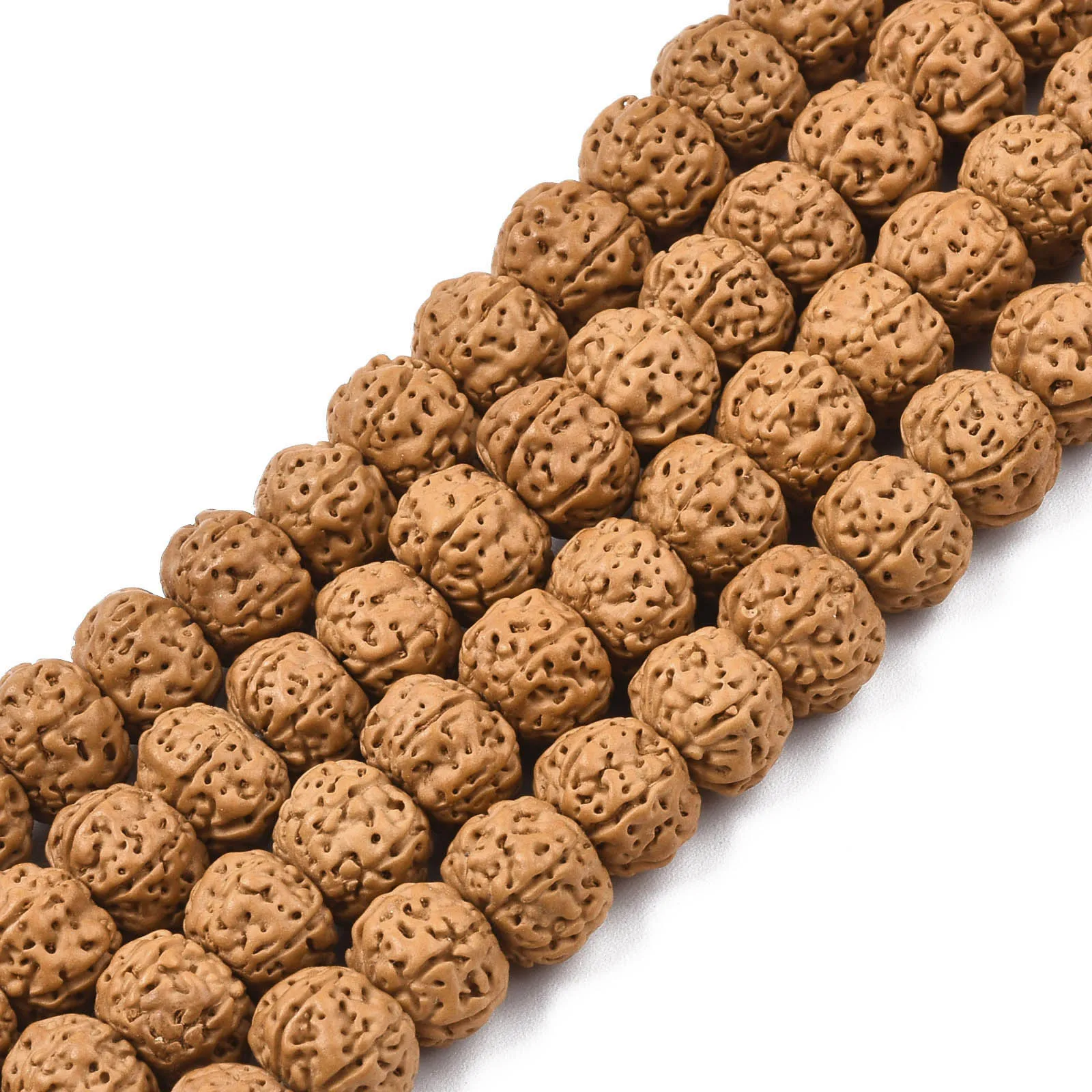 8/9/12mm Ethnic Undyed Natural Round Rudraksha Bodhi Beads for Meditation Tibetan Mala Buddhism Necklace Bracelet Jewelry Making